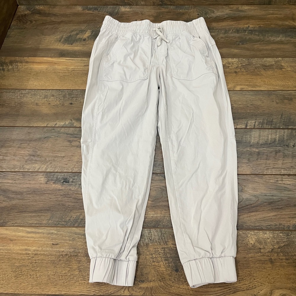 Eddie Bauer Womens Cream Nylon Spandex Stretch Jogger Hiking Pants Size 12 Gorp
